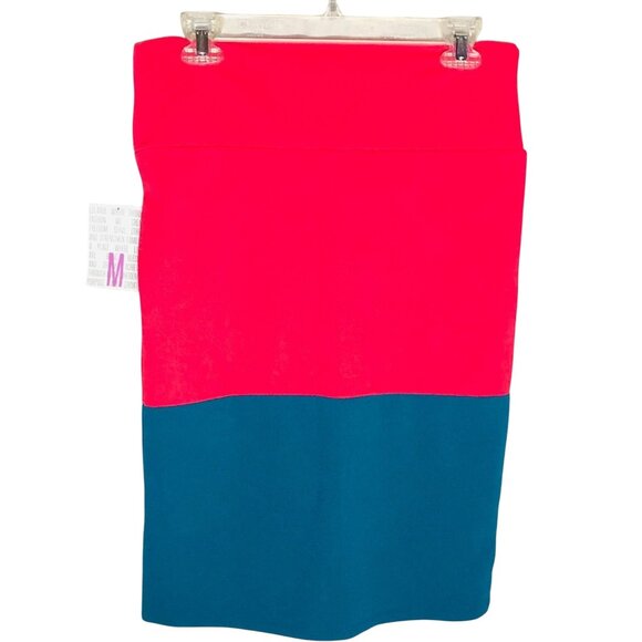 LulaRoe cassie skirt pencil pink blue new with tags polyester blend medium READ - Picture 1 of 6